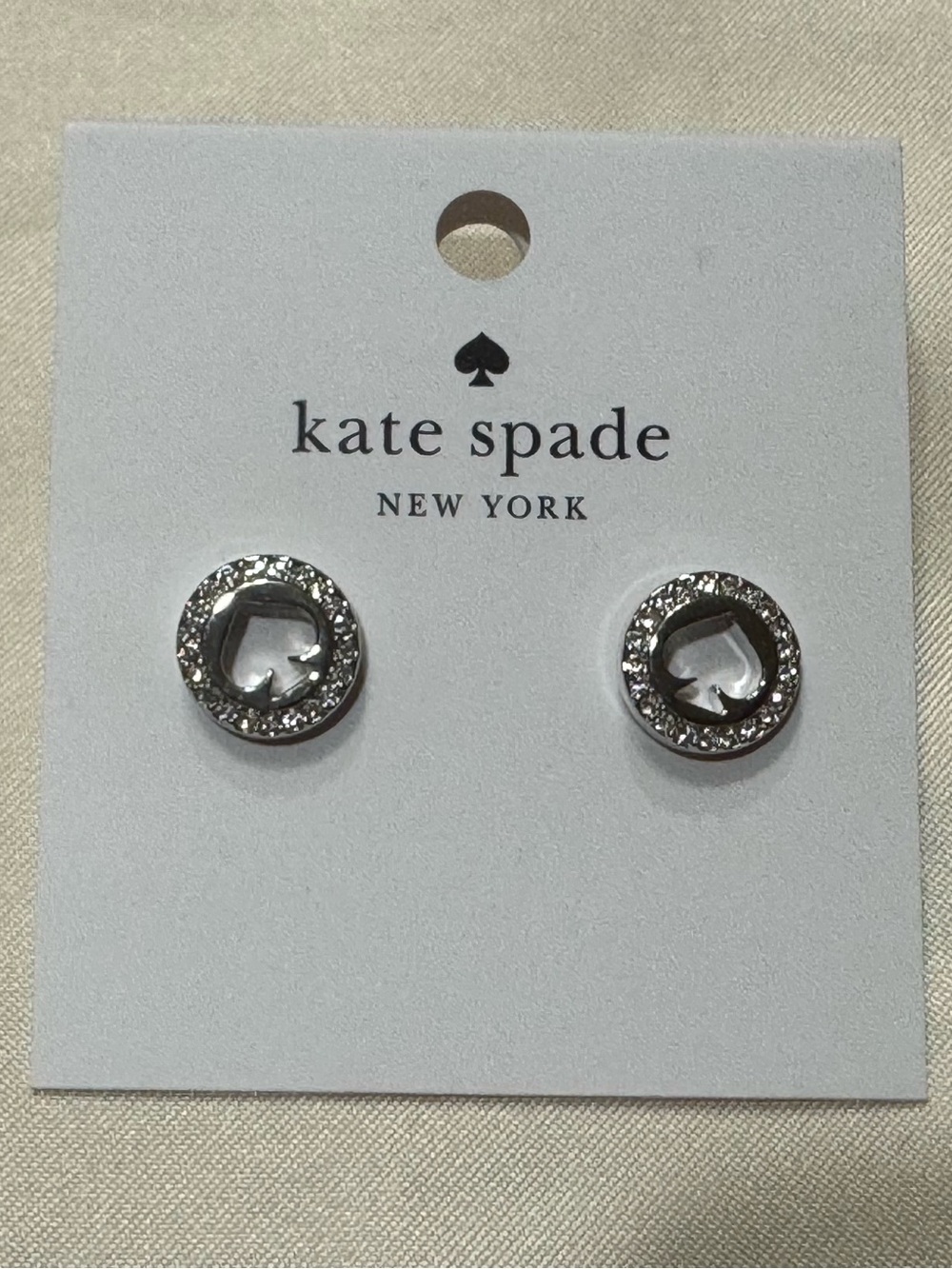 Kate Spade Spot the Spade Pave' Zirconia Halo Stud